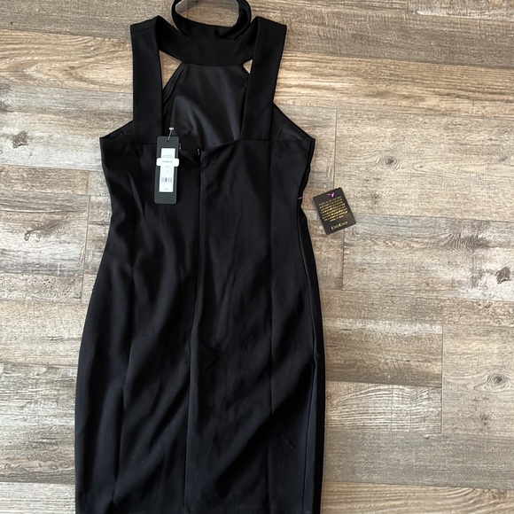 Bebe NWT Black Bodycon High Neck Dress - Picture 4 of 6